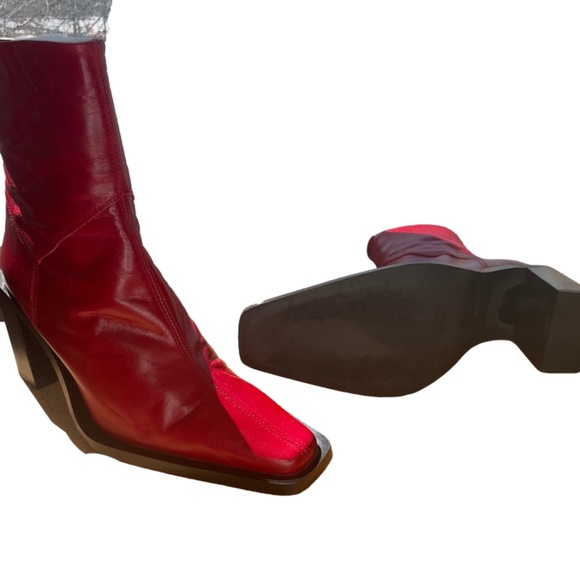 L'intervalle Grant Red Leather Boots, Made in Spain, Size 40 - Picture 2 of 9